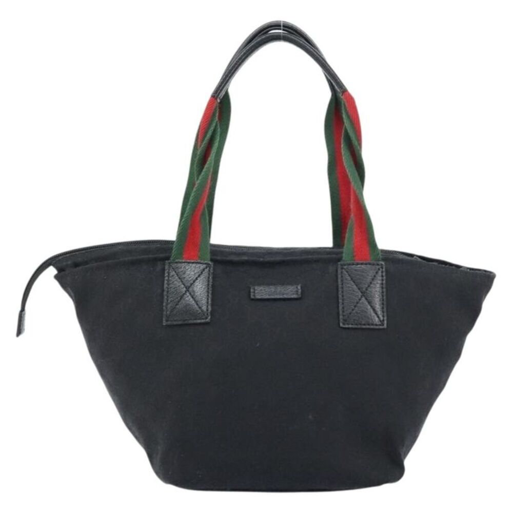 Gucci Web Zip Gg Canvas Black Canvas Tote Bag Bag